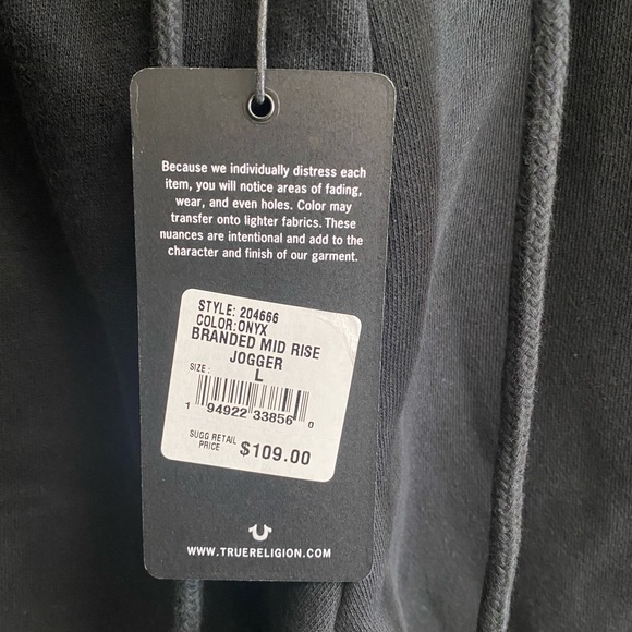 True Religion Buddha back zip hoodie and matching joggers - size large - Picture 4 of 8